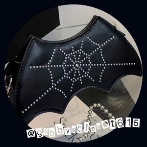 💋 New Gothic Bat Shaped Crossbody Bag, Punk Style Chain Shoulder Bag